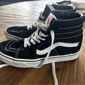 size 5.5 black high top Vans.